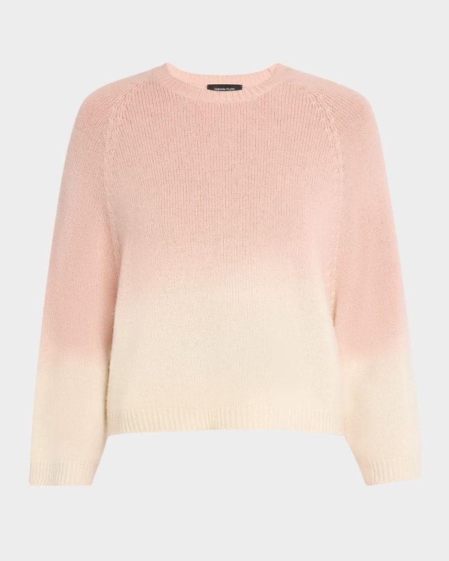 Faded Platinum Ombre Raglan-Sleeve Sweater